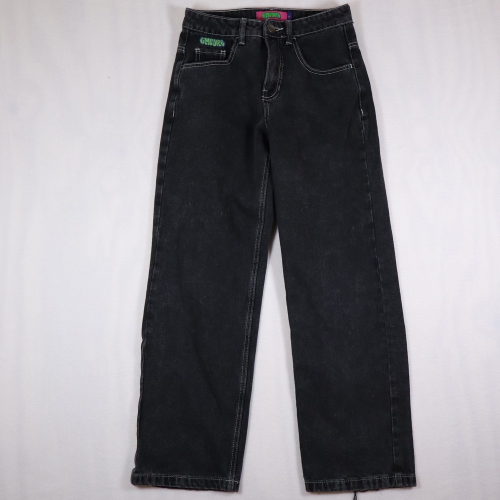 Empyre Black Wide Leg Baggy Jeans Size 0 Y2K Skater Streetwear Capsule Alt Denim